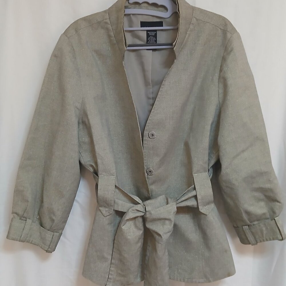 Glamorous Green ATTENTION Blazer with Gold Sparkles – Size XL